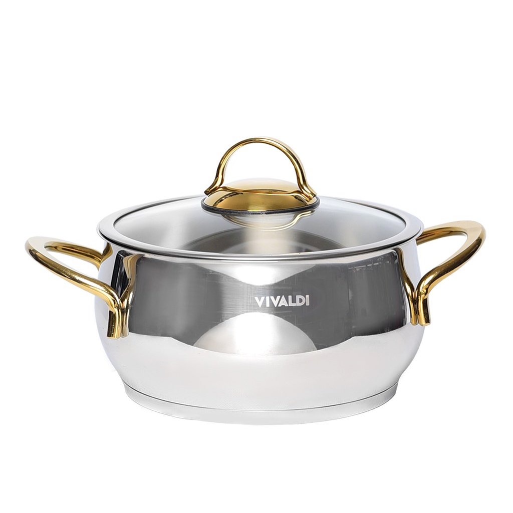 Marmite Vivaldi Tombo 22 cm Inox 18/10 Doré