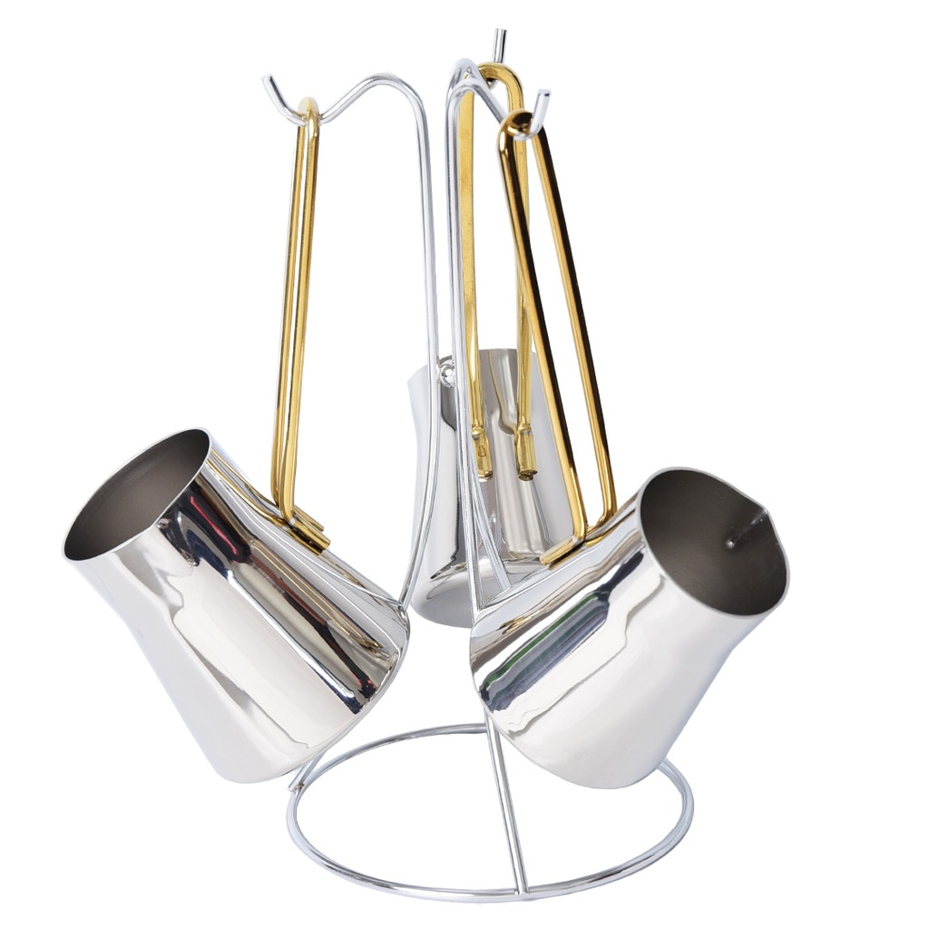 Set de 3 Pots à lait En inox 18/10 Vivaldi avec Support 