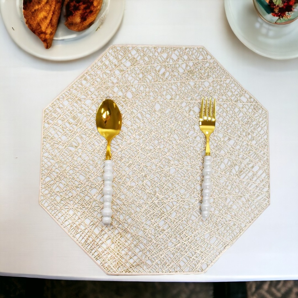 Pack de 2 sous-plats Hexagonal en plastique Doré