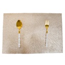 Pack de 2 sous-plats Rectangulaire en plastique Doré 