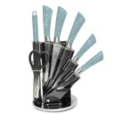 Ensemble 8 Pièces Couteaux Bàss avec Support Tournant Vert d'Eau