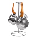 Set de 3 pots à lait Inox Lines Avec Support Miel