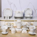 Service à Table 72 Pièces en Porcelaine Florence M1- Carré