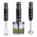 Mixeur Plongeant Techwood Inox Noir 3en1 Pieds Inox, Bol Hachoir 500ml & 2 Vitesses – TMS-9666