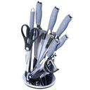 Ensemble 9 Pièces Couteaux Bali Marbré Gris avec Support tournant